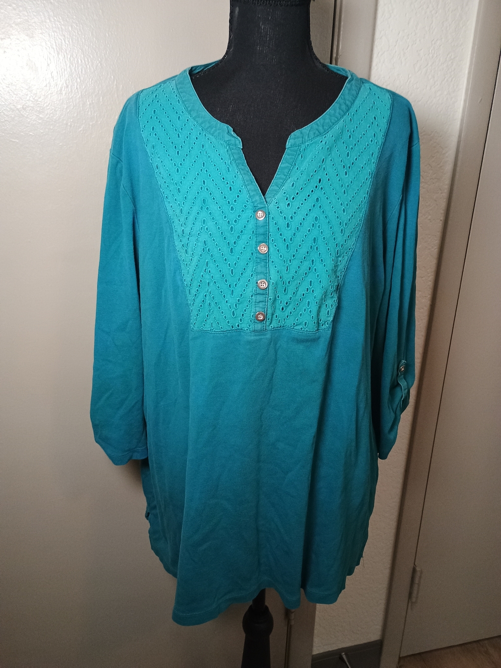 Karen Scott Women's Tunic Blue 3X